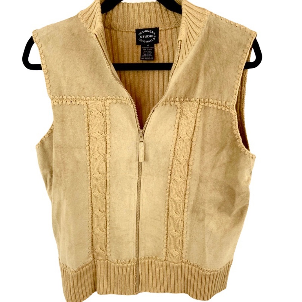 Designers Studio Original Tan Suede Vest Size Med